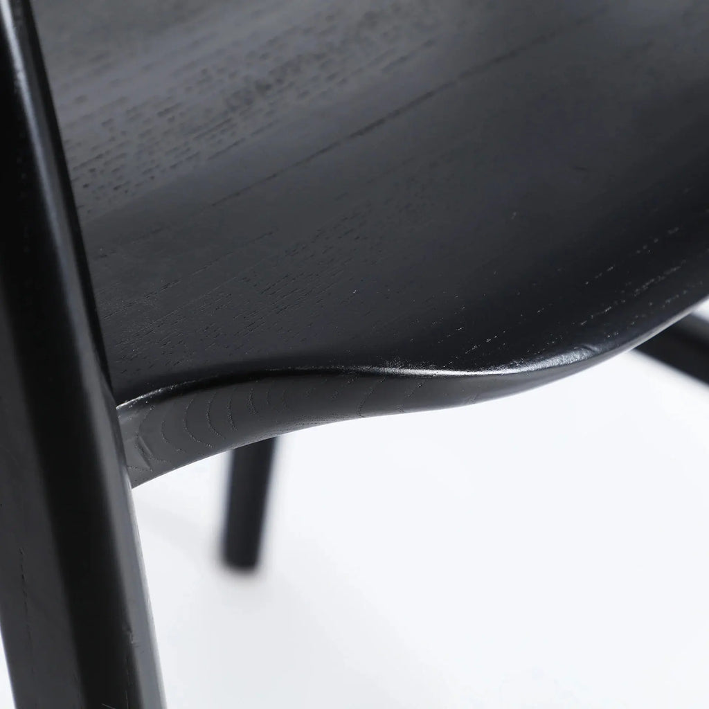Chaise de Bar en Bois d'Orme Noir HASLOCH - 42 x 47 cm KODU