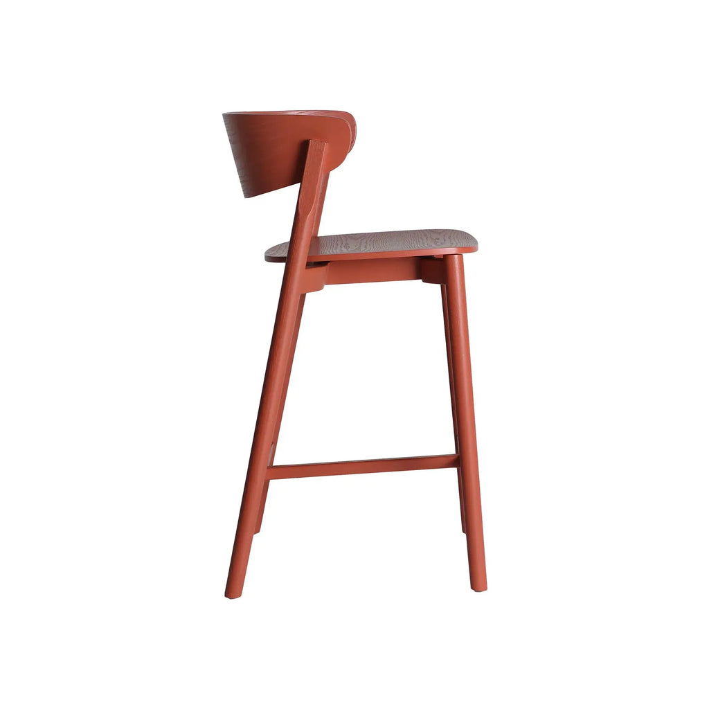 Chaise de Bar en Bois de Frêne Rouge VREDEN - 48 x 50 cm KODU