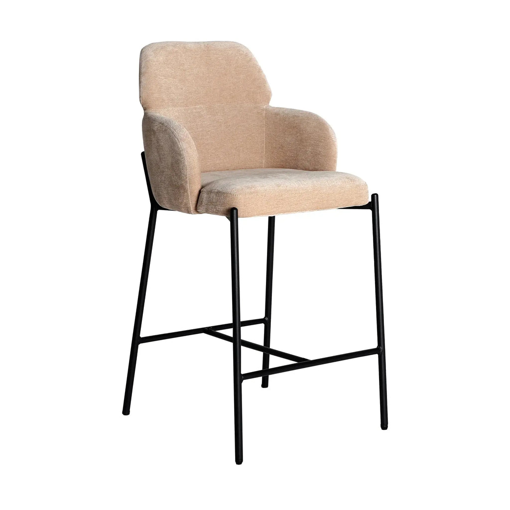 Chaise de Bar en Tissu Beige CRESSE - 48 x 48 cm KODU