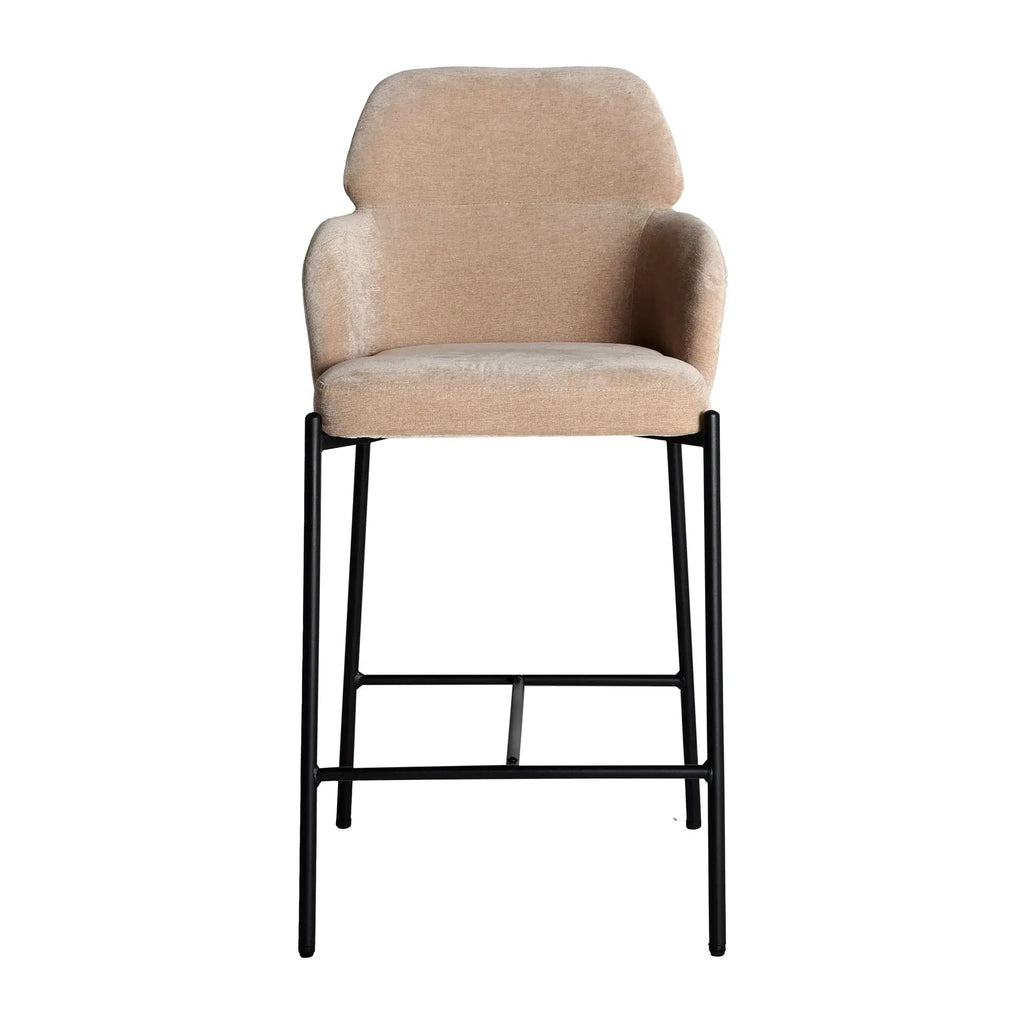Chaise de Bar en Tissu Beige CRESSE - 48 x 48 cm KODU