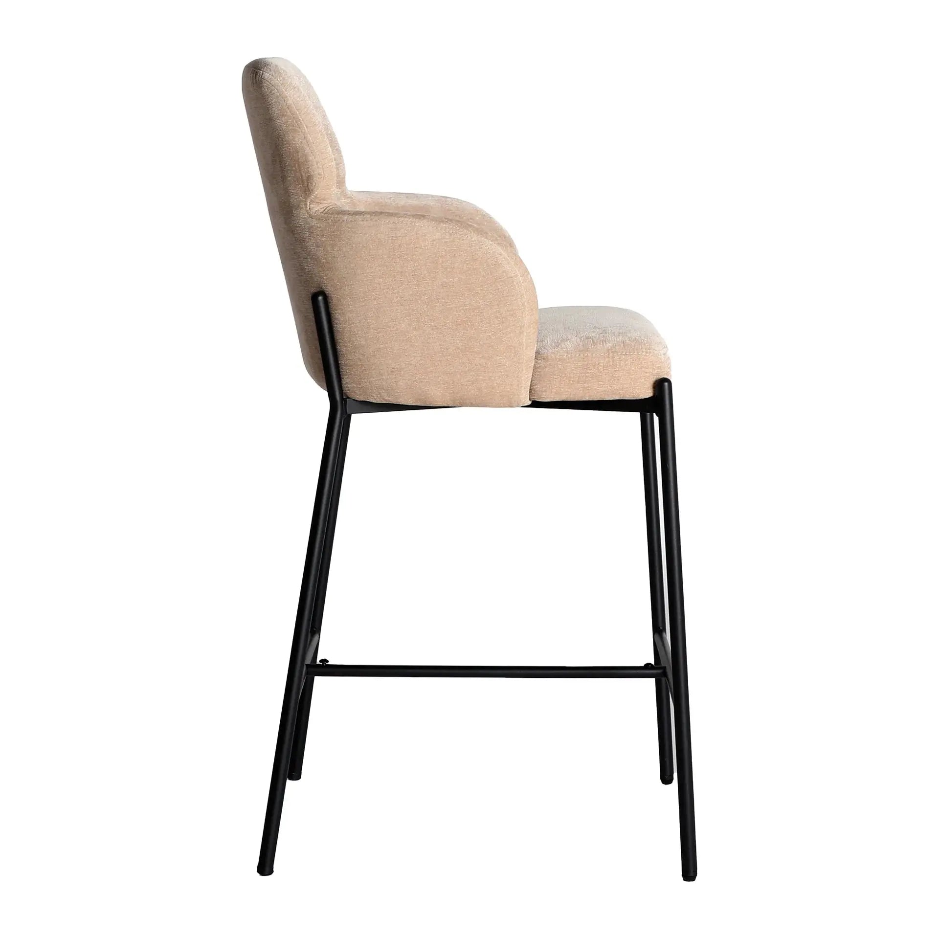 Chaise de Bar en Tissu Beige CRESSE - 48 x 48 cm KODU