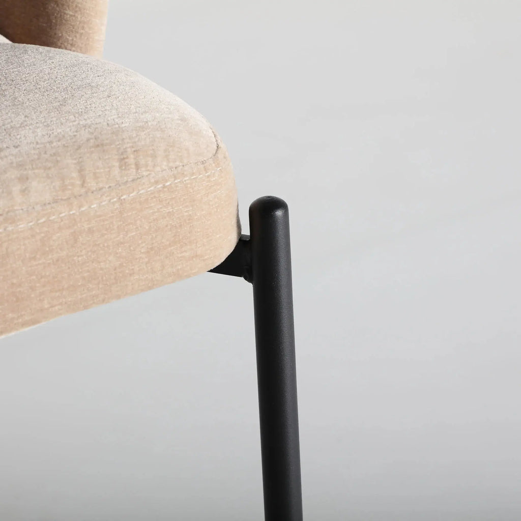 Chaise de Bar en Tissu Beige CRESSE - 48 x 48 cm KODU