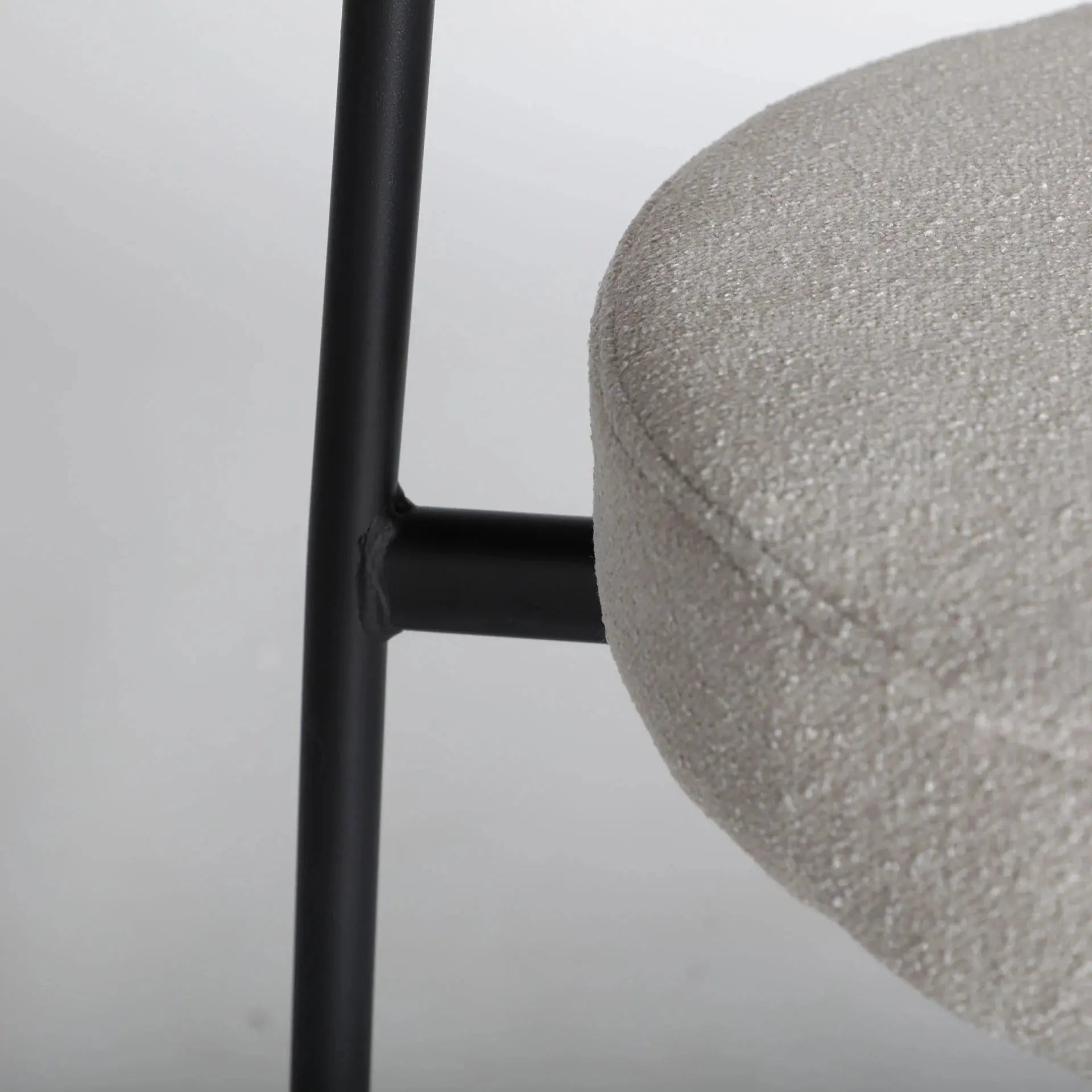 Chaise de Bar en Tissu Blanc Cassé BREVILLE - 55 x 56 cm KODU