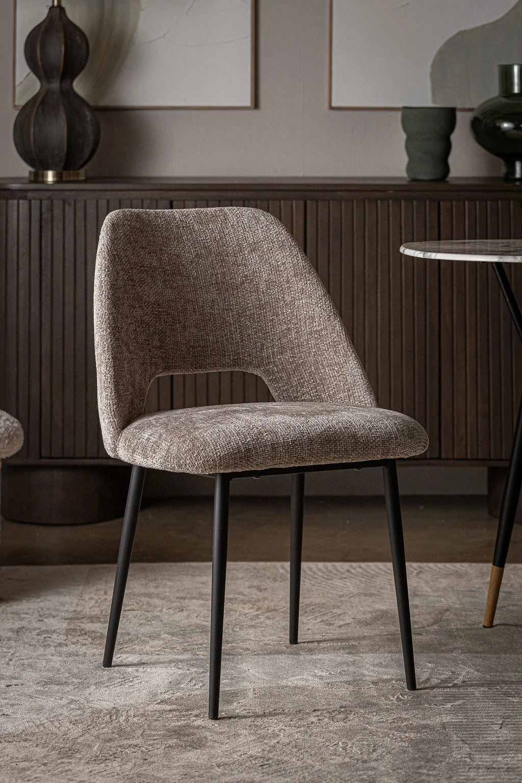 Chaise de Salle à Manger Beige LEYNHAC - 55 x 56 cm KODU