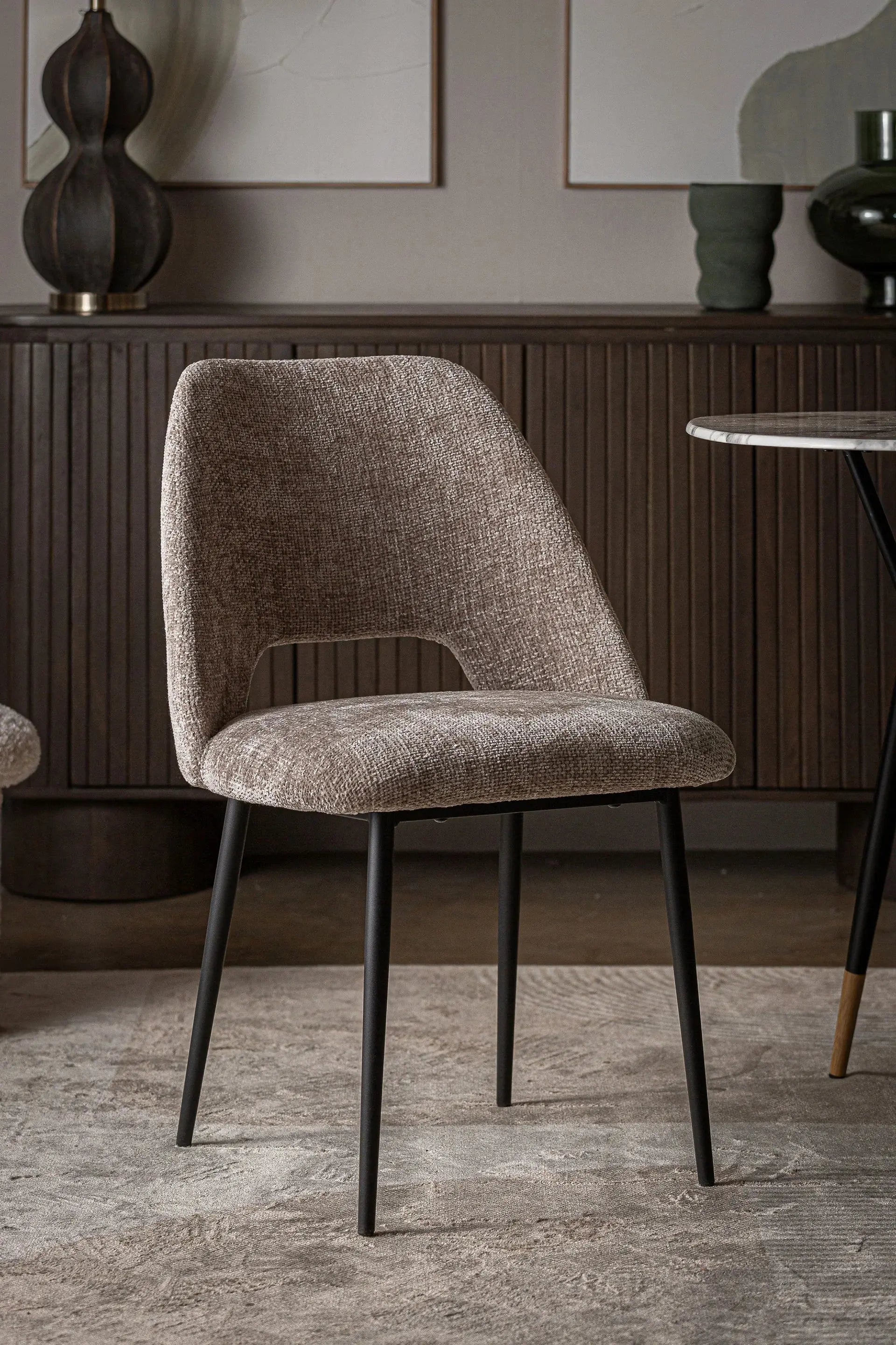 Chaise de Salle à Manger Beige LEYNHAC - 55 x 56 cm KODU