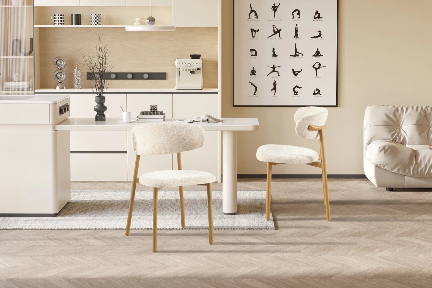 Chaise de Salle à Manger Effet Bois Naturel INAYA - 53 x 52 cm Rousseau