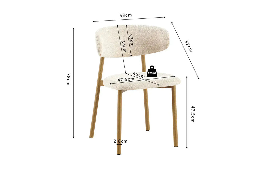 Chaise de Salle à Manger Effet Bois Naturel INAYA - 53 x 52 cm Rousseau