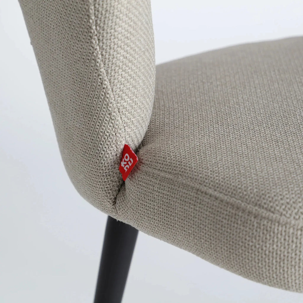 Chaise de Salle à Manger Tissu Beige FLAGNAC - 61 x 61 cm KODU