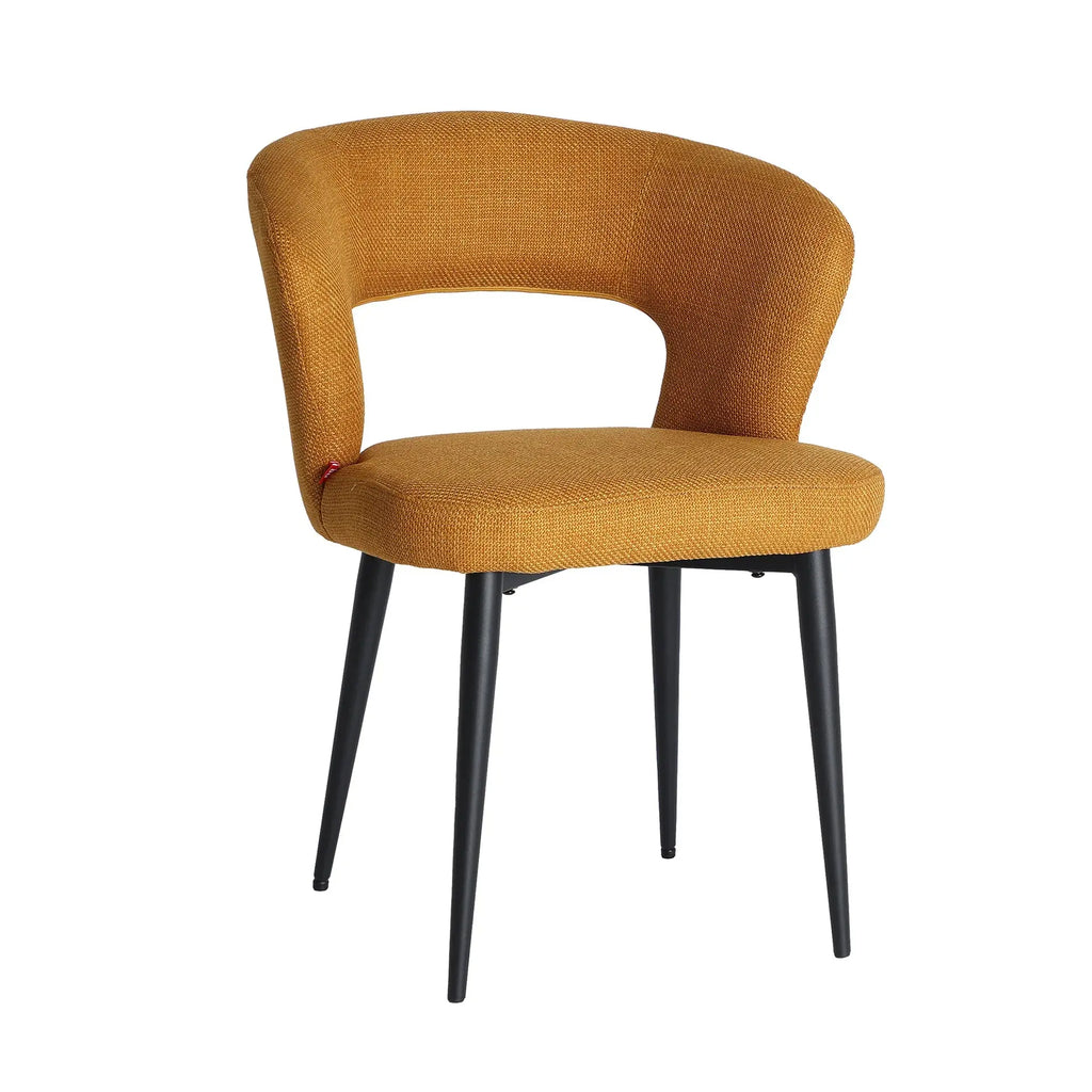 Chaise de Salle à Manger Tissu Moutarde FLAGNAC - 61 x 61 cm KODU