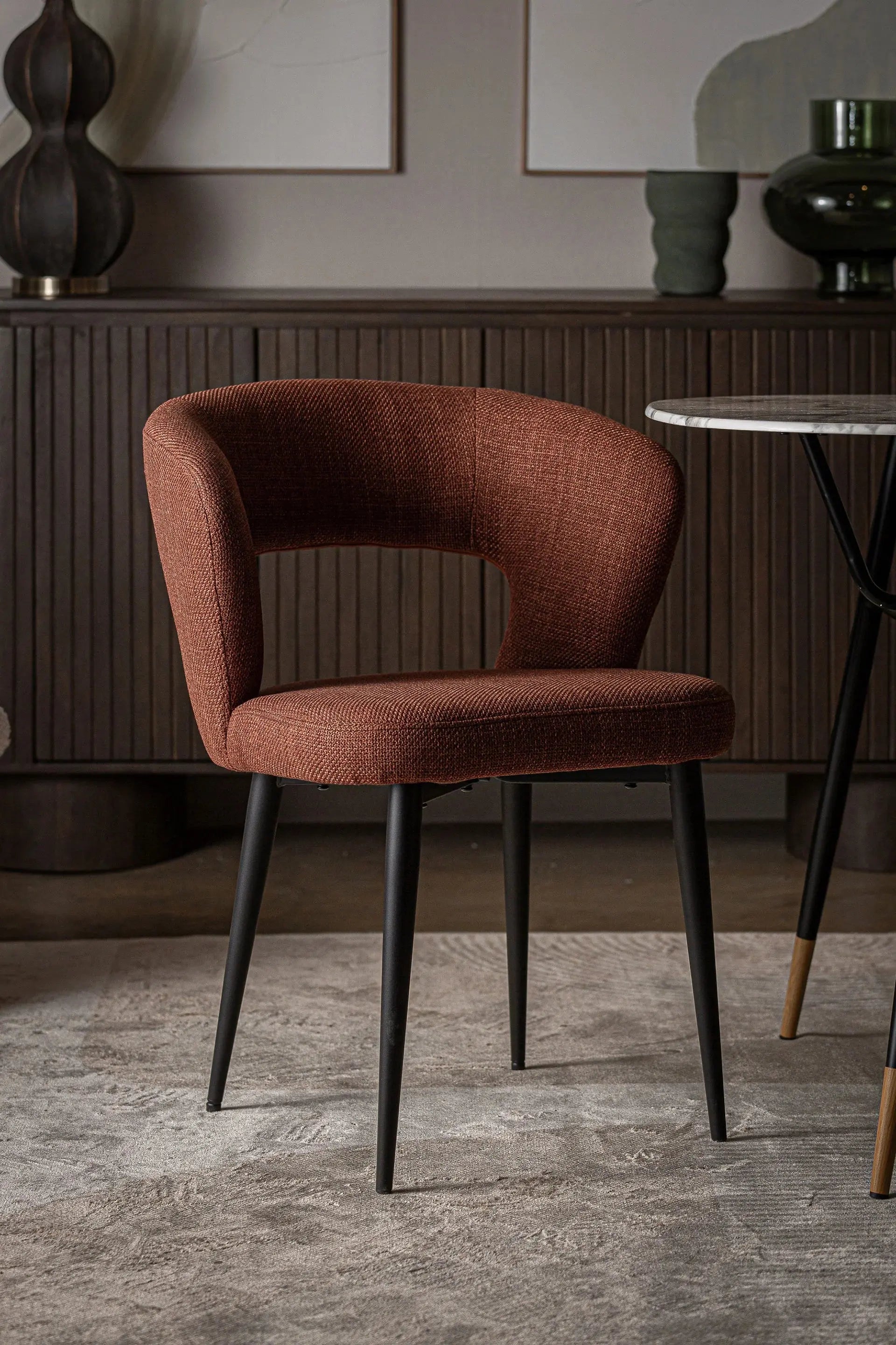 Chaise de Salle à Manger Tissu Rouge FLAGNAC - 61 x 61 cm KODU
