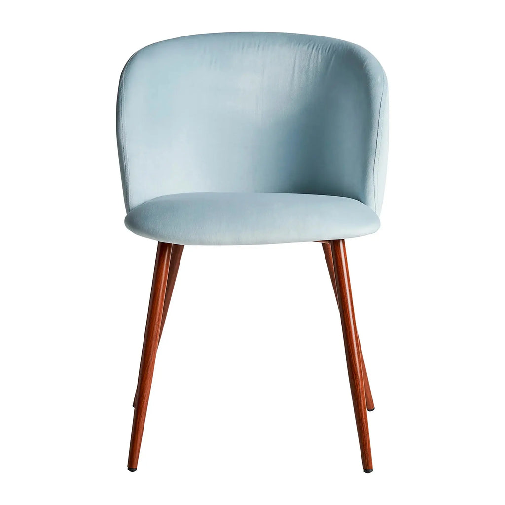 Chaise de Salle à Manger Tissu Velours Bleu Clair LULA - 50 x 55 cm KODU