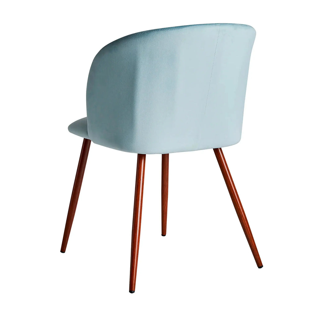 Chaise de Salle à Manger Tissu Velours Bleu Clair LULA - 50 x 55 cm KODU