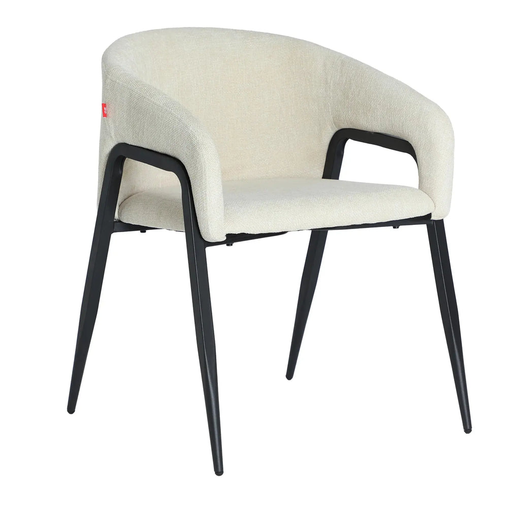 Chaise de Salle à Manger avec Accoudoirs Blanc Cassé AREN - 55 x 58 cm KODU