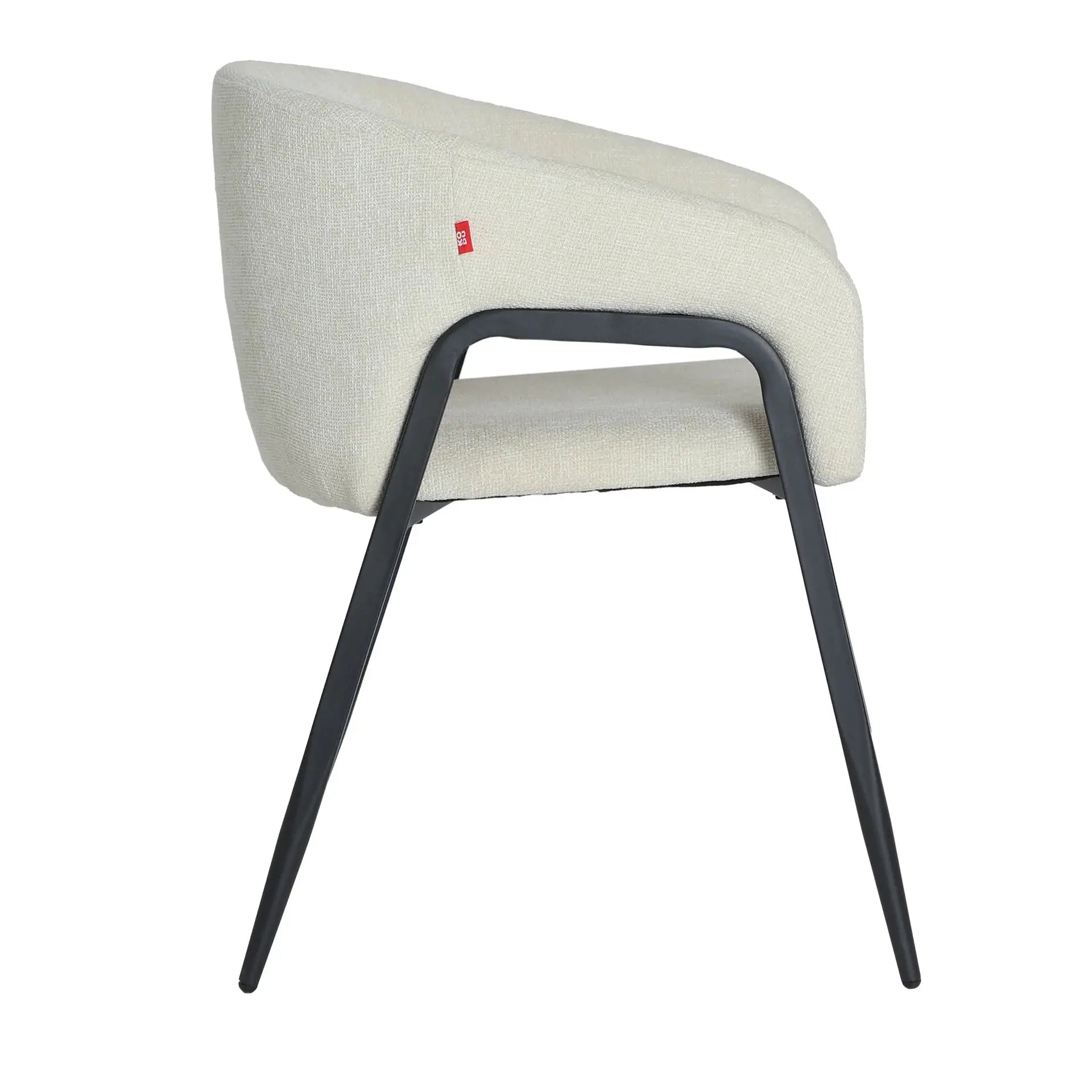 Chaise de Salle à Manger avec Accoudoirs Blanc Cassé AREN - 55 x 58 cm KODU