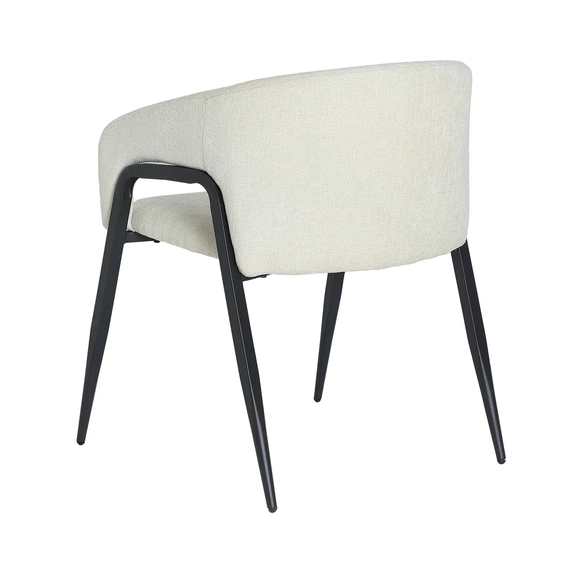 Chaise de Salle à Manger avec Accoudoirs Blanc Cassé AREN - 55 x 58 cm KODU
