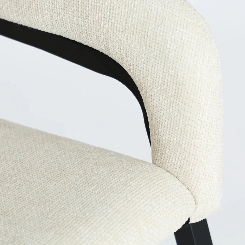 Chaise de Salle à Manger avec Accoudoirs Blanc Cassé AREN - 55 x 58 cm KODU
