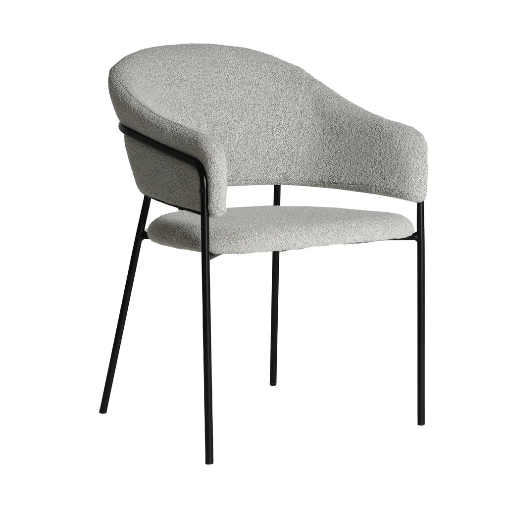 Chaise de Salle à Manger avec Accoudoirs Gris BIKAL - 57 x 58 cm KODU