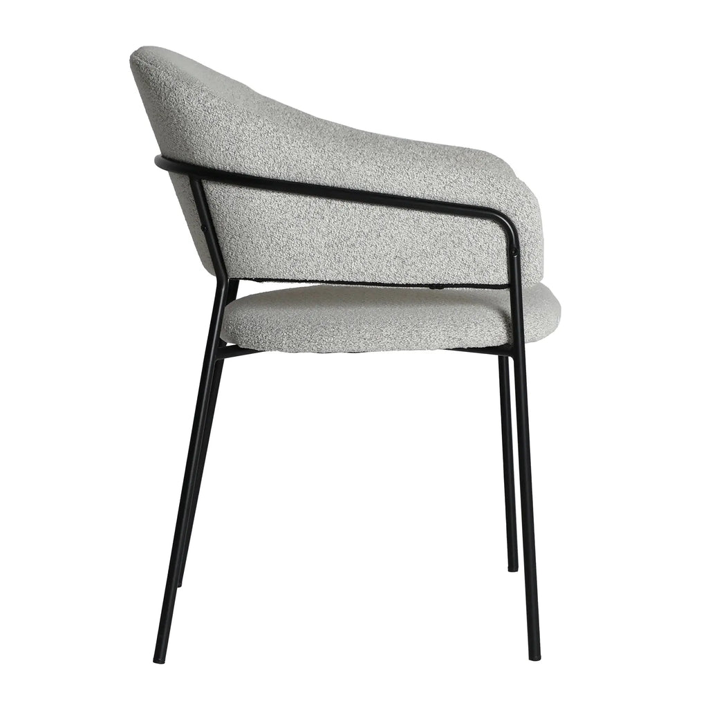 Chaise de Salle à Manger avec Accoudoirs Gris BIKAL - 57 x 58 cm KODU