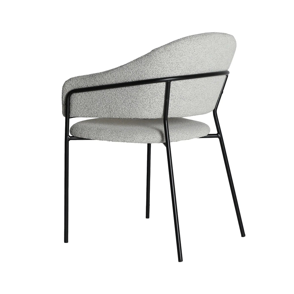 Chaise de Salle à Manger avec Accoudoirs Gris BIKAL - 57 x 58 cm KODU