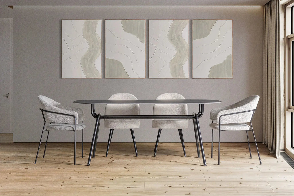 Chaise de Salle à Manger avec Accoudoirs Gris BIKAL - 57 x 58 cm KODU