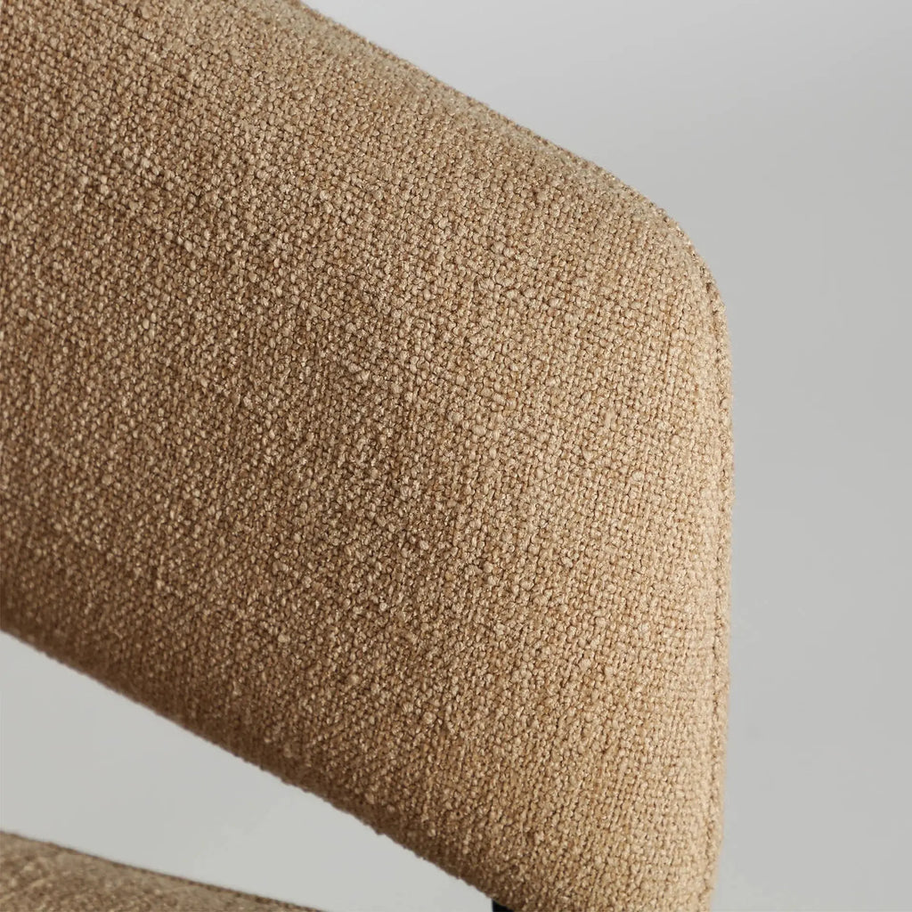 Chaise de Salle à Manger avec Accoudoirs Tissu Beige BRUGES - 59 x 60 cm KODU