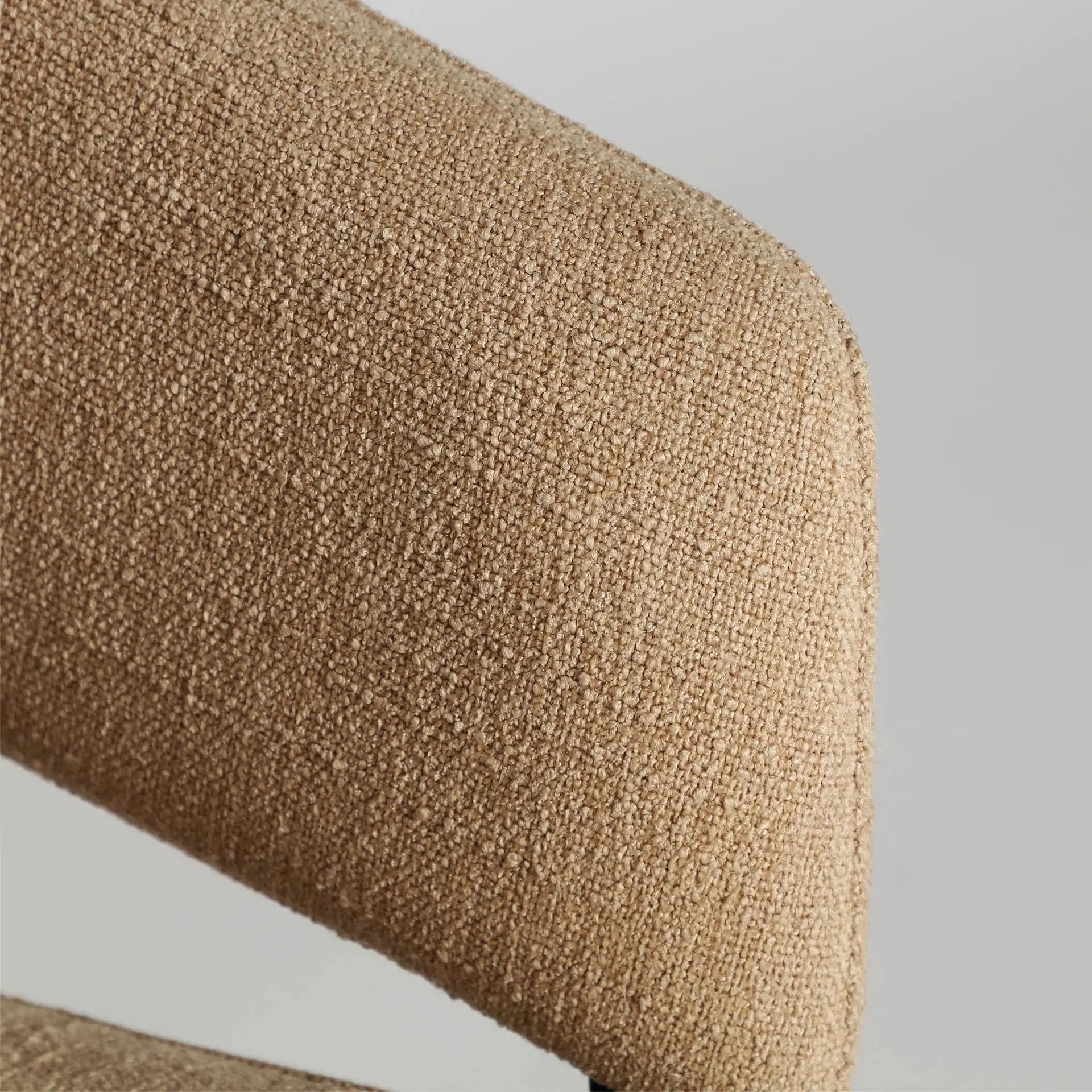 Chaise de Salle à Manger avec Accoudoirs Tissu Beige BRUGES - 59 x 60 cm KODU