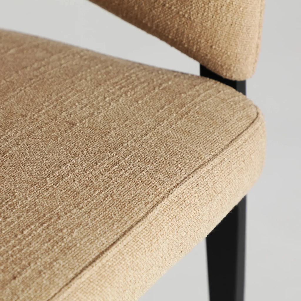 Chaise de Salle à Manger avec Accoudoirs Tissu Beige BRUGES - 59 x 60 cm KODU