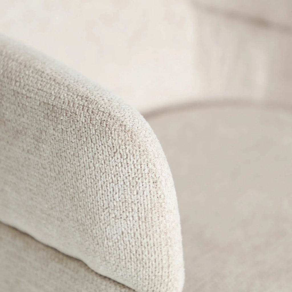 Chaise de Salle à Manger avec Accoudoirs Tissu Crème LAVEN - 57 x 63 cm KODU