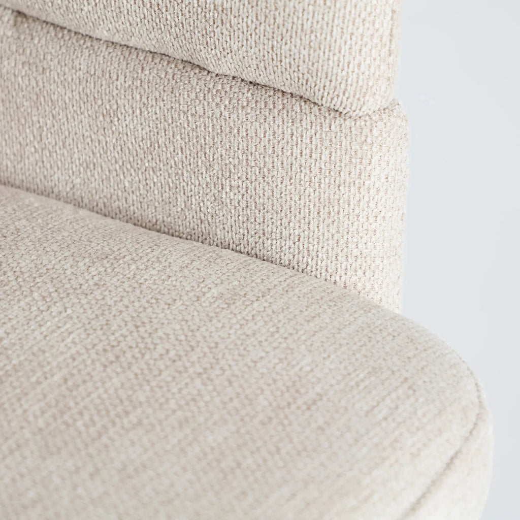 Chaise de Salle à Manger avec Accoudoirs Tissu Crème LAVEN - 57 x 63 cm KODU