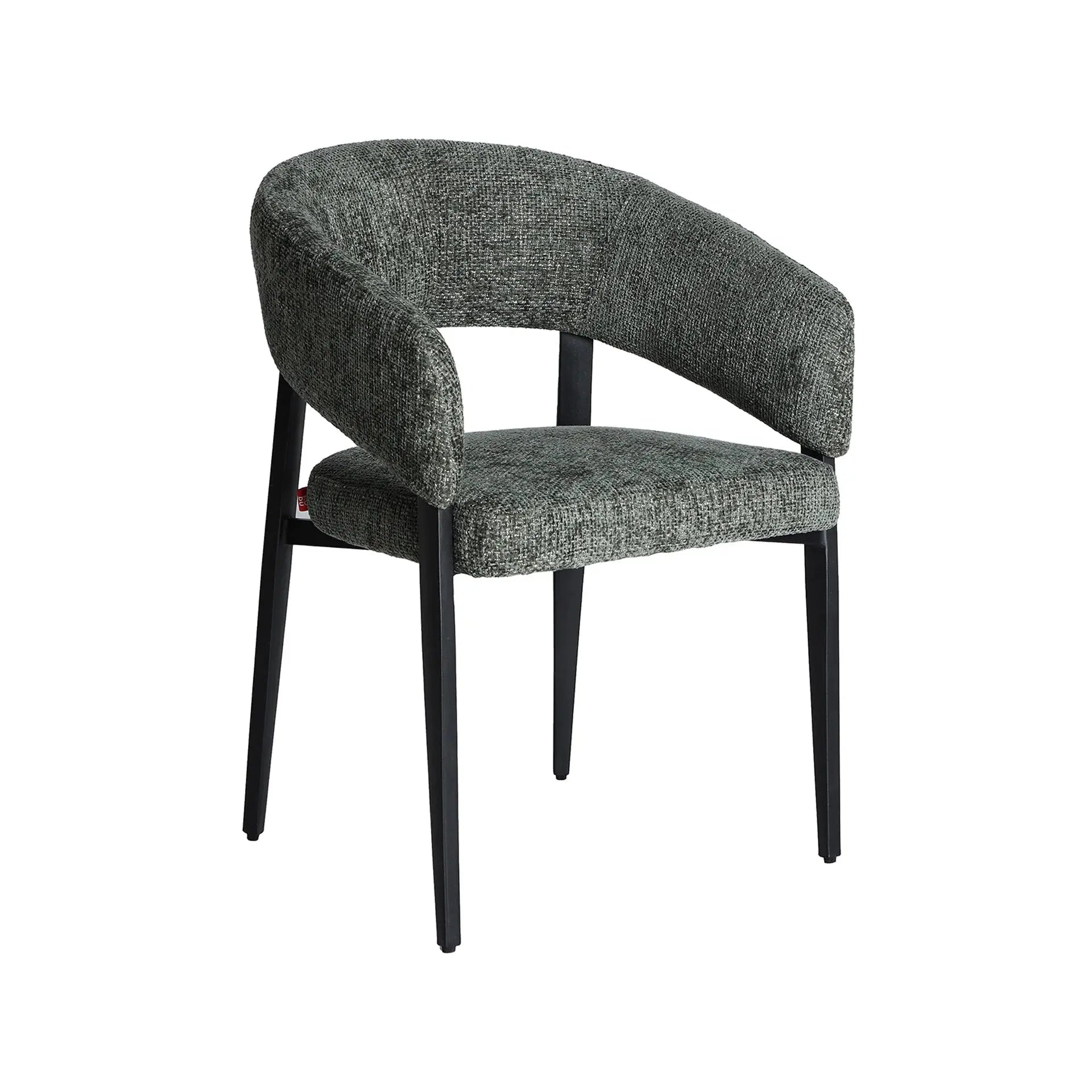 Chaise de Salle à Manger avec Accoudoirs Tissu Gris BRUGES - 59 x 60 cm KODU