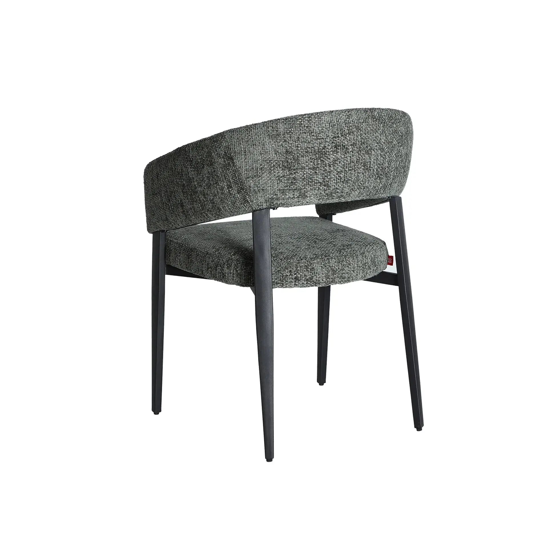 Chaise de Salle à Manger avec Accoudoirs Tissu Gris BRUGES - 59 x 60 cm KODU