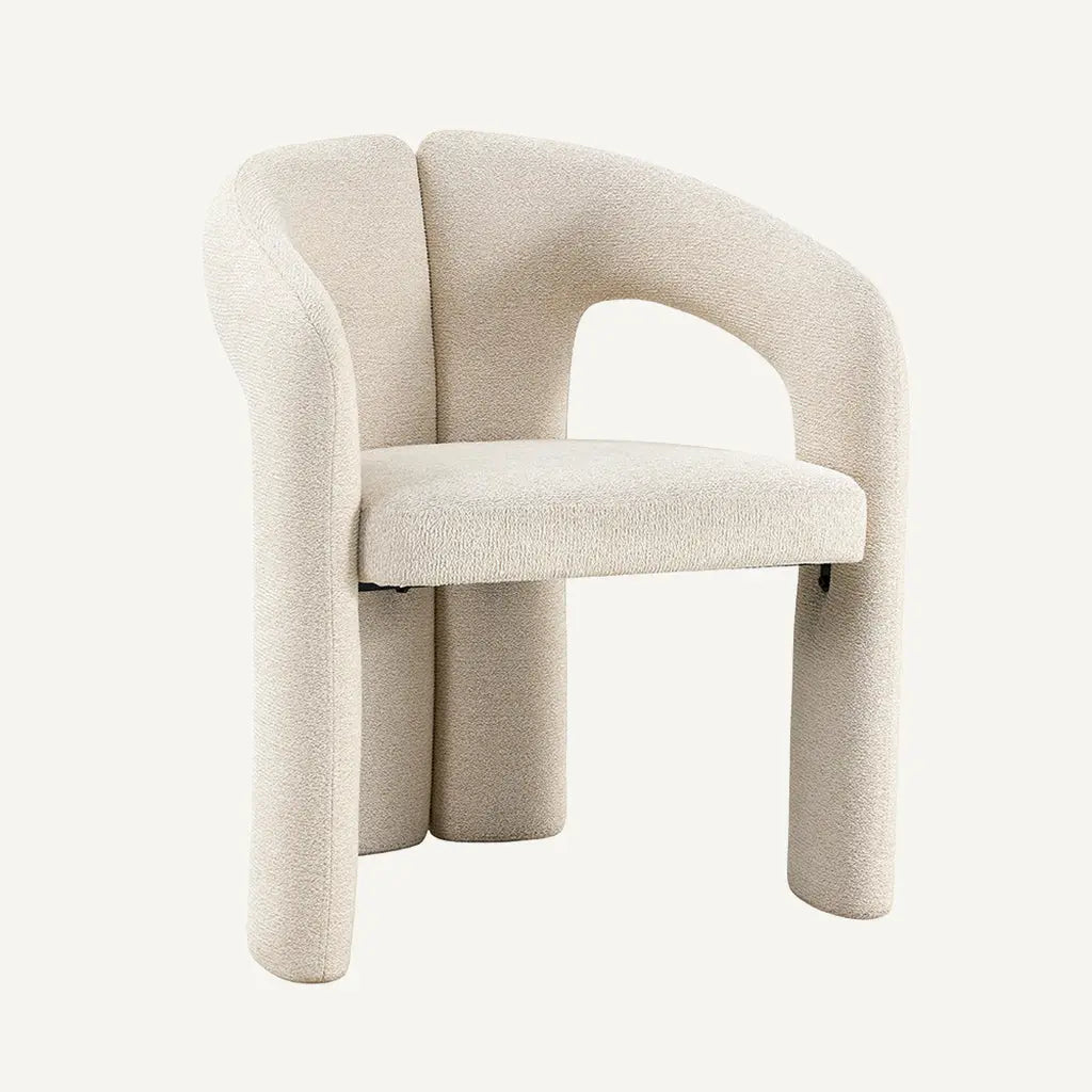 Chaise de Salle à Manger avec Accoudoirs en Tissu LANA - 63 x 62 cm Rousseau