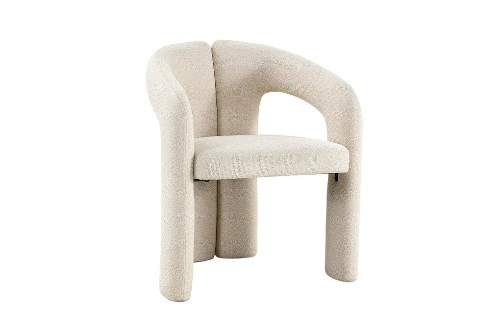 Chaise de Salle à Manger avec Accoudoirs en Tissu LANA - 63 x 62 cm Rousseau