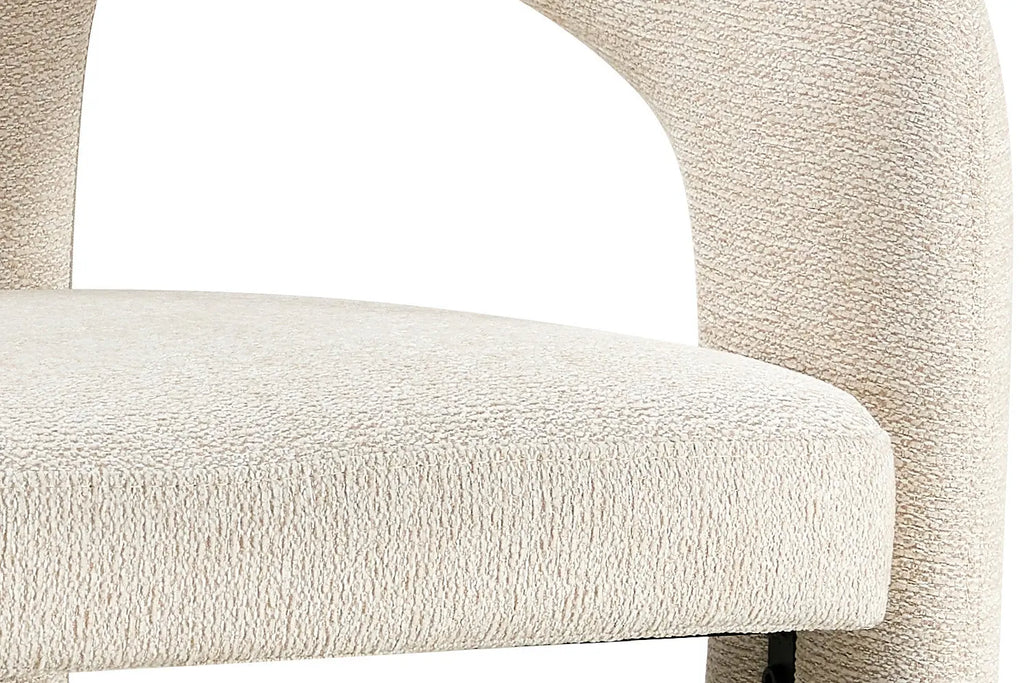 Chaise de Salle à Manger avec Accoudoirs en Tissu LANA - 63 x 62 cm Rousseau