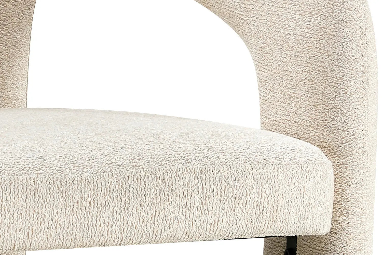 Chaise de Salle à Manger avec Accoudoirs en Tissu LANA - 63 x 62 cm Rousseau