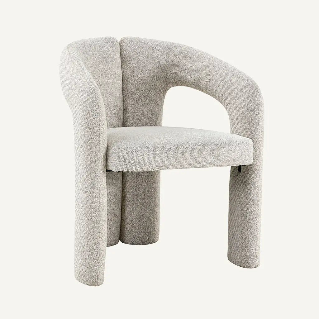 Chaise de Salle à Manger avec Accoudoirs en Tissu LANA - 63 x 62 cm Rousseau