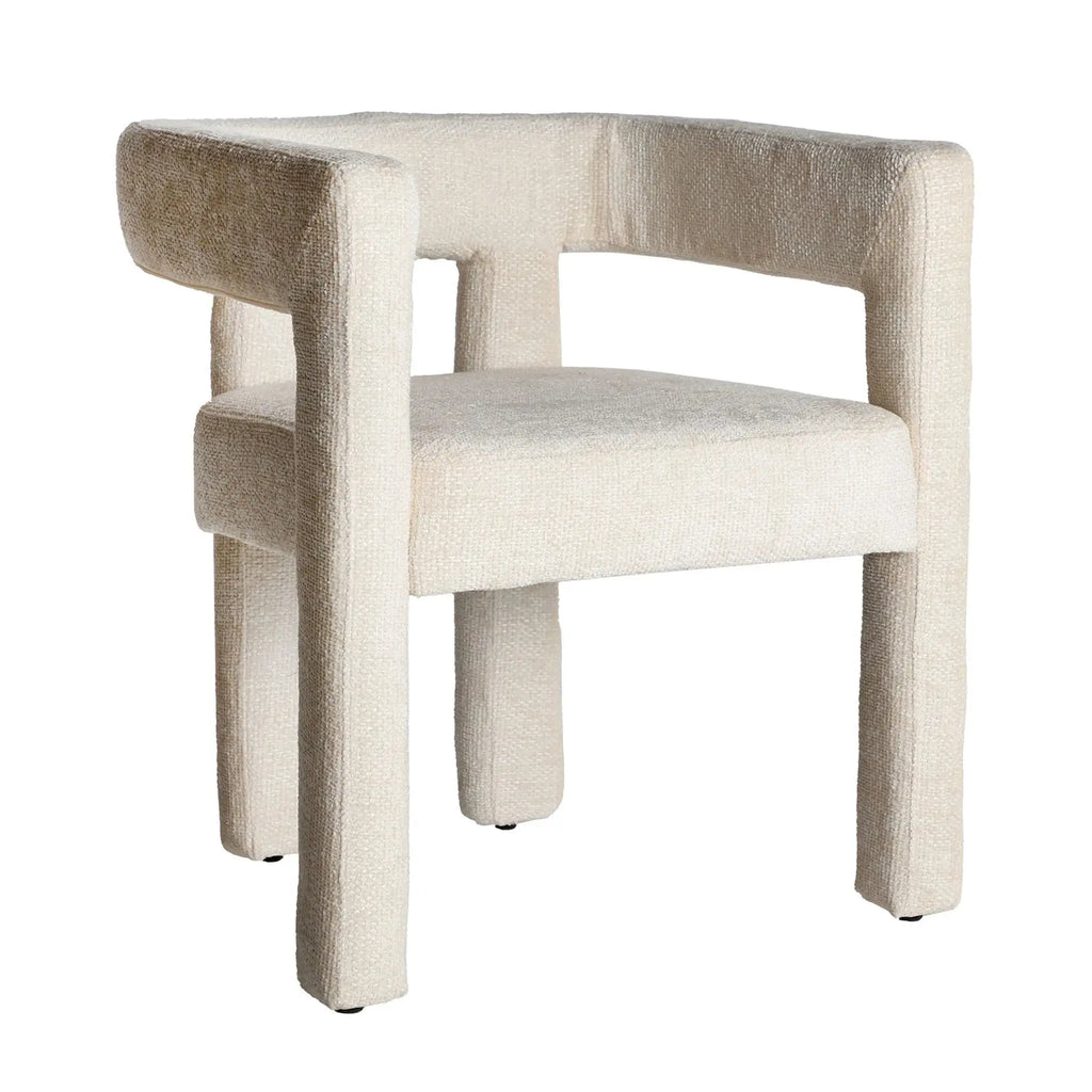 Chaise de Salle à Manger avec Accoudoirs en Tissu VESTNES - 57 x 64 cm KODU