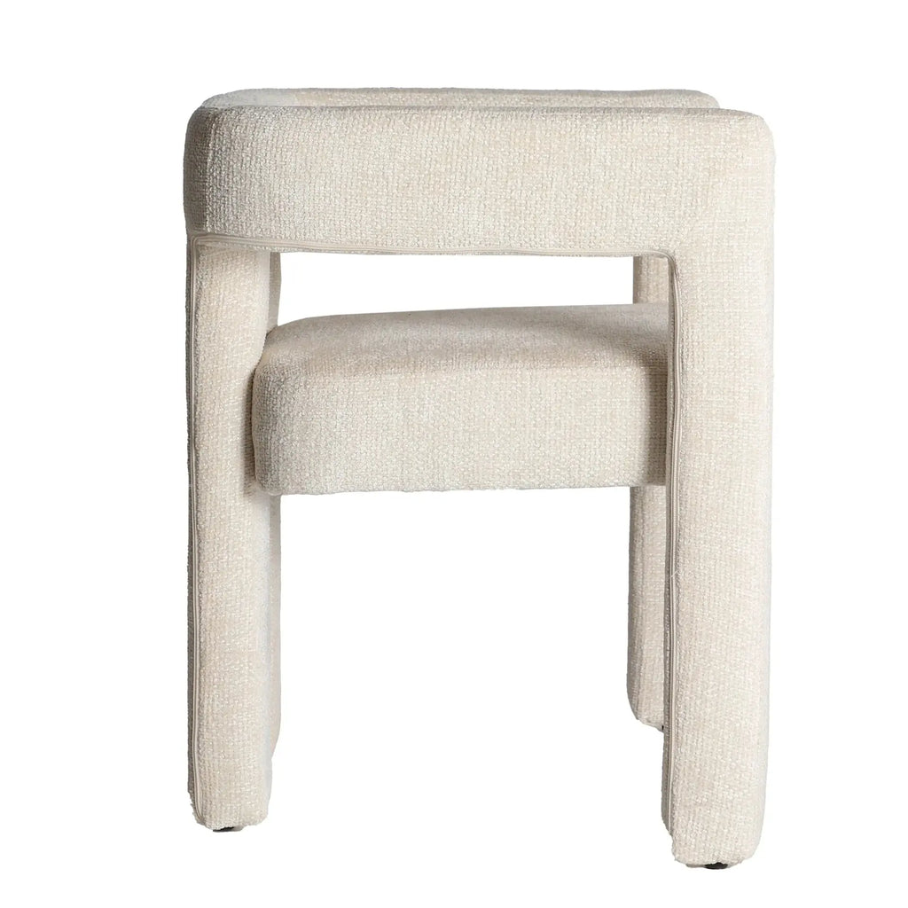Chaise de Salle à Manger avec Accoudoirs en Tissu VESTNES - 57 x 64 cm KODU