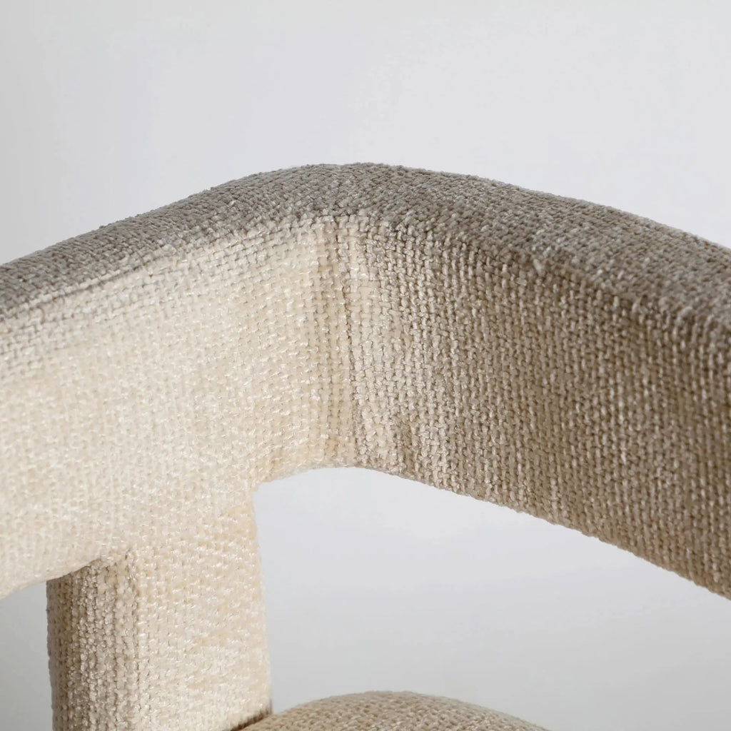 Chaise de Salle à Manger avec Accoudoirs en Tissu VESTNES - 57 x 64 cm KODU