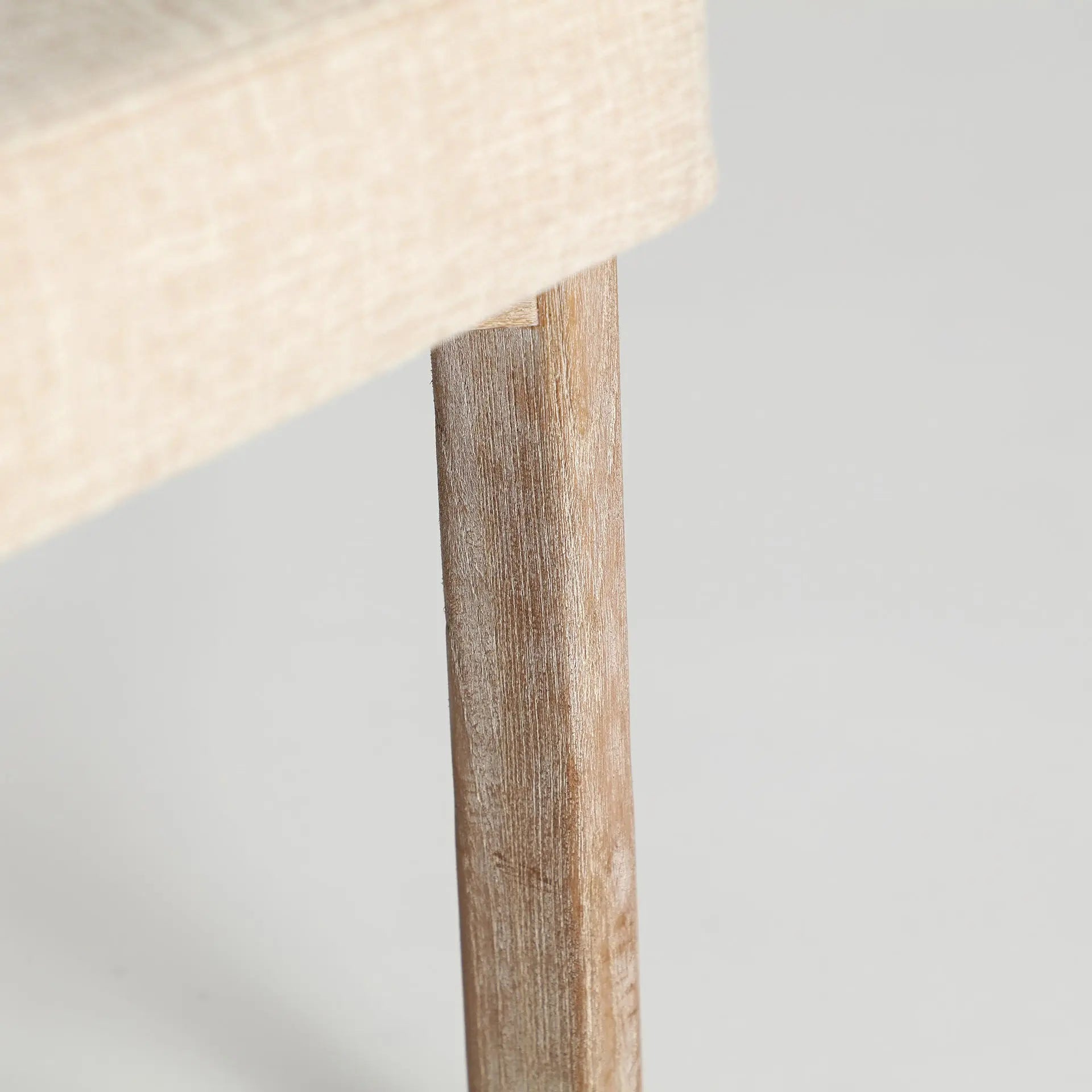 Chaise de Salle à Manger en Bois d'Orme Tissu Lin Beige KAI - 58 x 61 cm KODU