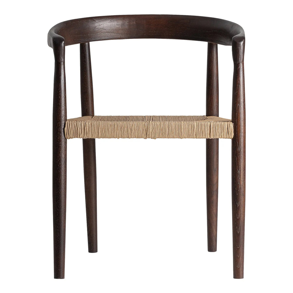 Chaise de Salle à Manger en Bois d'Orme avec Accoudoirs Couleur Wenge LEYNIE - 52 x 54 cm KODU
