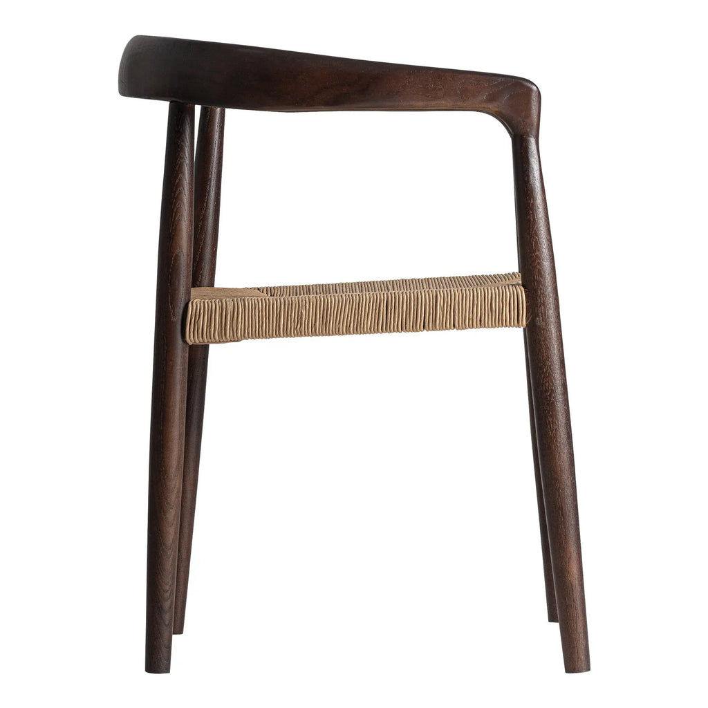 Chaise de Salle à Manger en Bois d'Orme avec Accoudoirs Couleur Wenge LEYNIE - 52 x 54 cm KODU