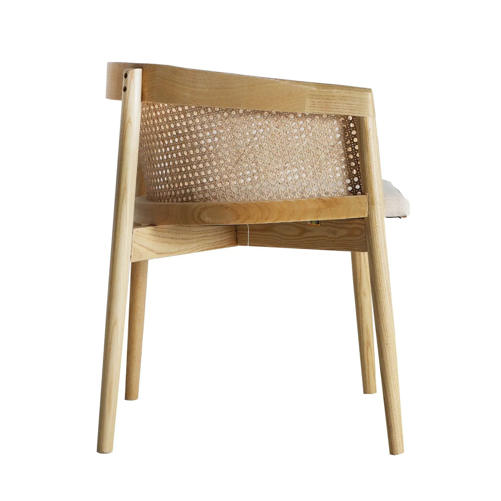 Chaise de Salle à Manger en Bois d'Orme avec Accoudoirs VIKAN - 59 x 61 cm KODU