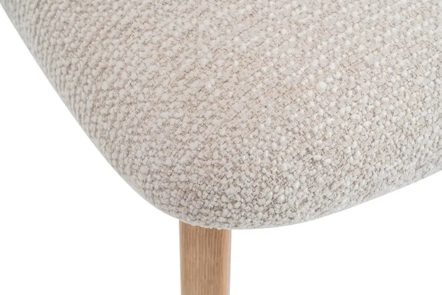 Chaise de Salle à Manger en Bois de Chêne Naturel Tissu Couleur Beige LEA Rousseau