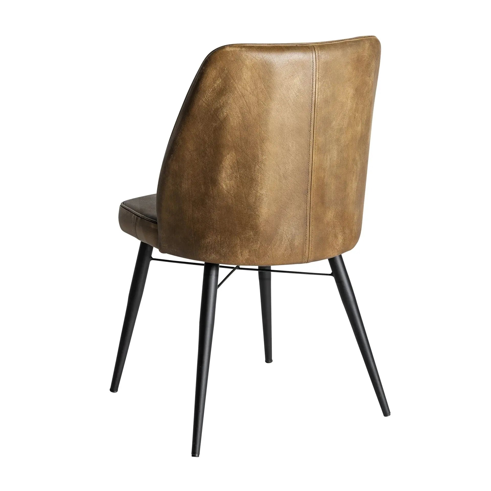 Chaise de Salle à Manger en Cuir Marron BROUSE - 48 x 48 cm KODU