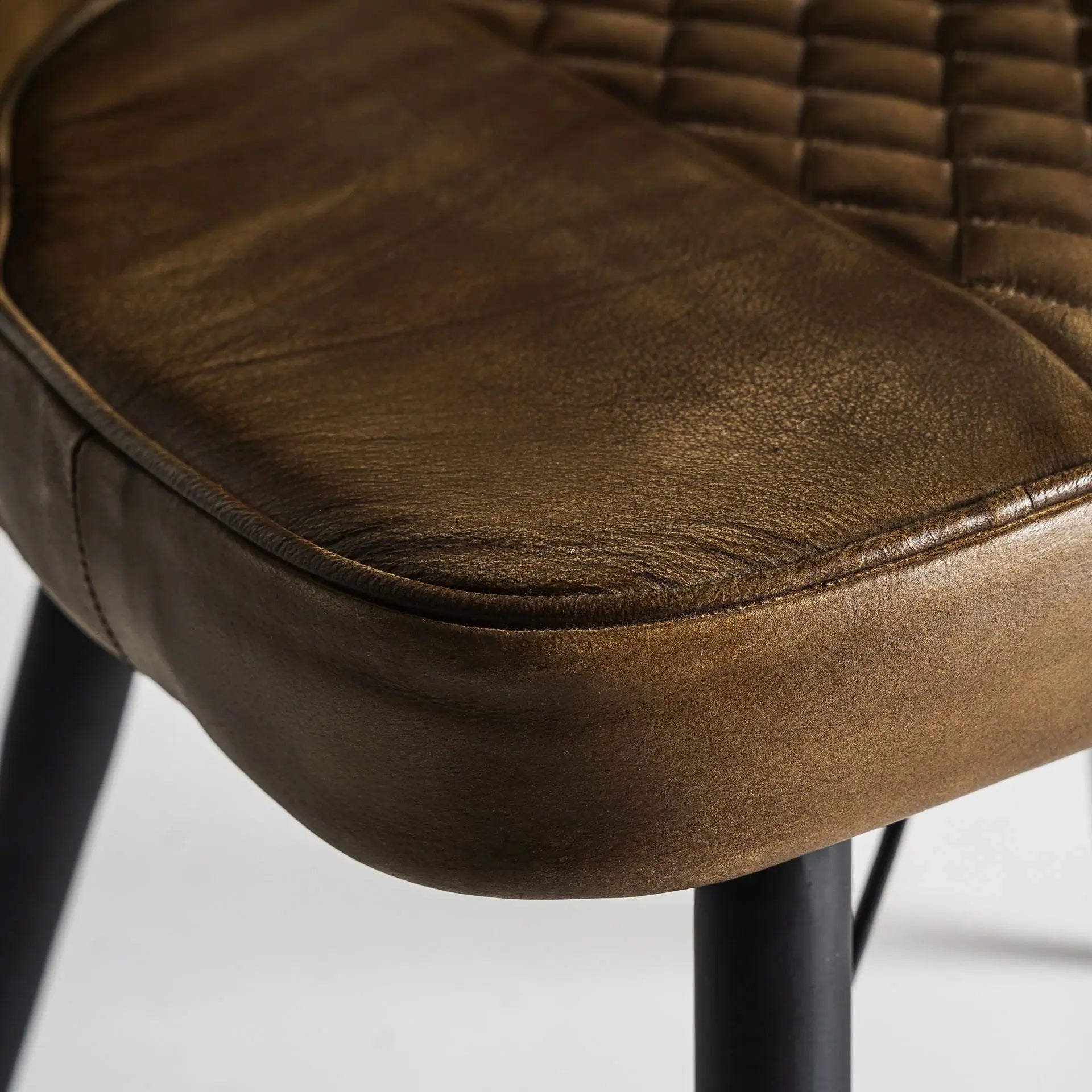 Chaise de Salle à Manger en Cuir Marron BROUSE - 48 x 48 cm KODU