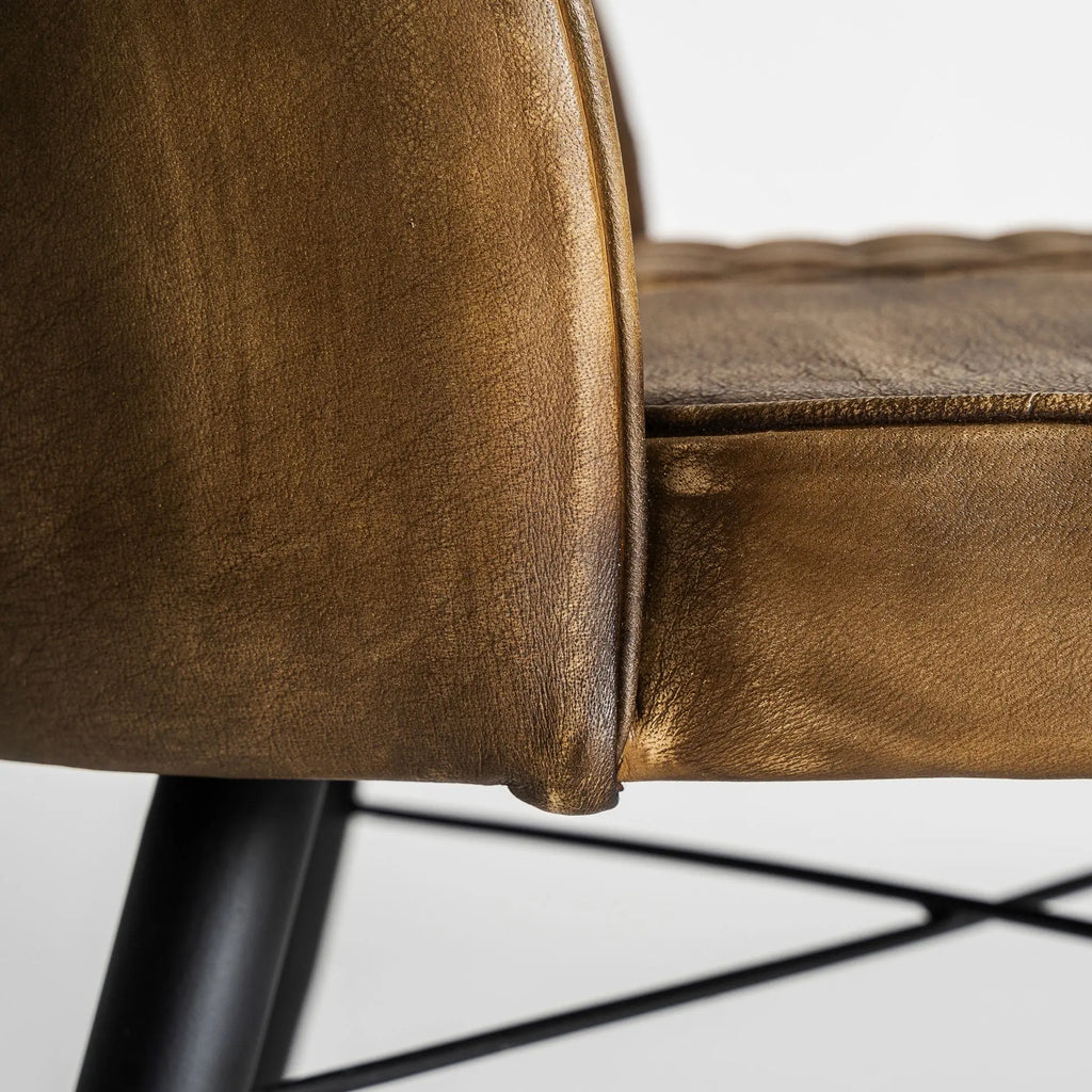 Chaise de Salle à Manger en Cuir Marron BROUSE - 48 x 48 cm KODU