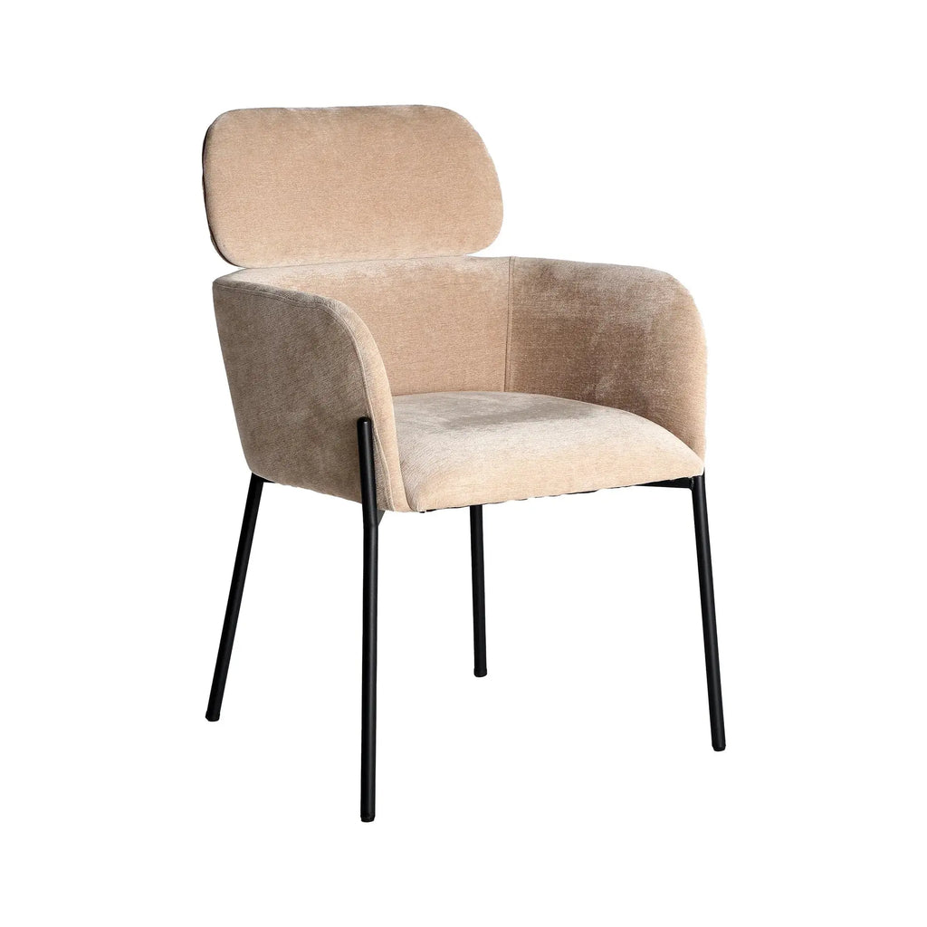 Chaise de Salle à Manger en Tissu Beige CRESSE - 48 x 48 cm KODU
