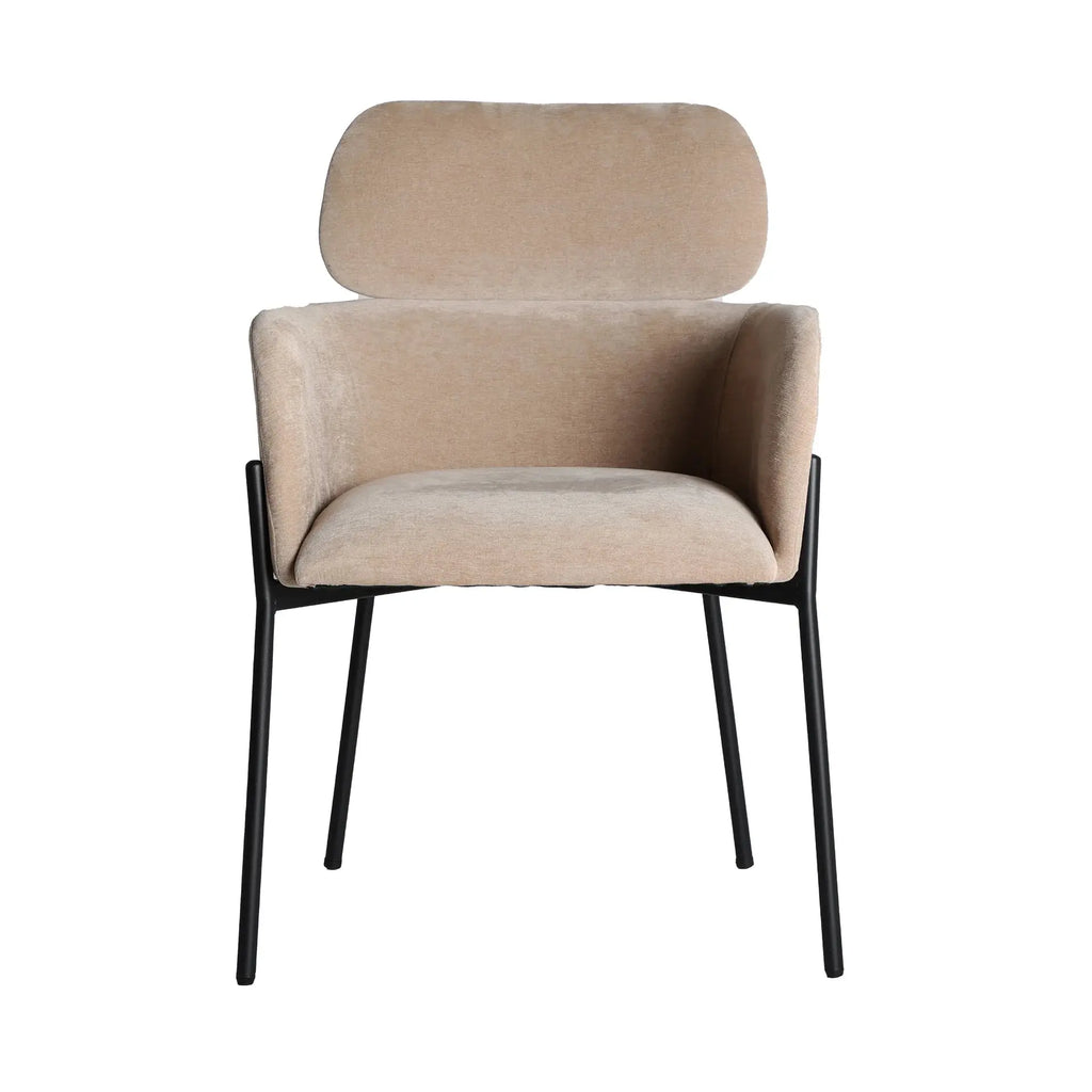 Chaise de Salle à Manger en Tissu Beige CRESSE - 48 x 48 cm KODU