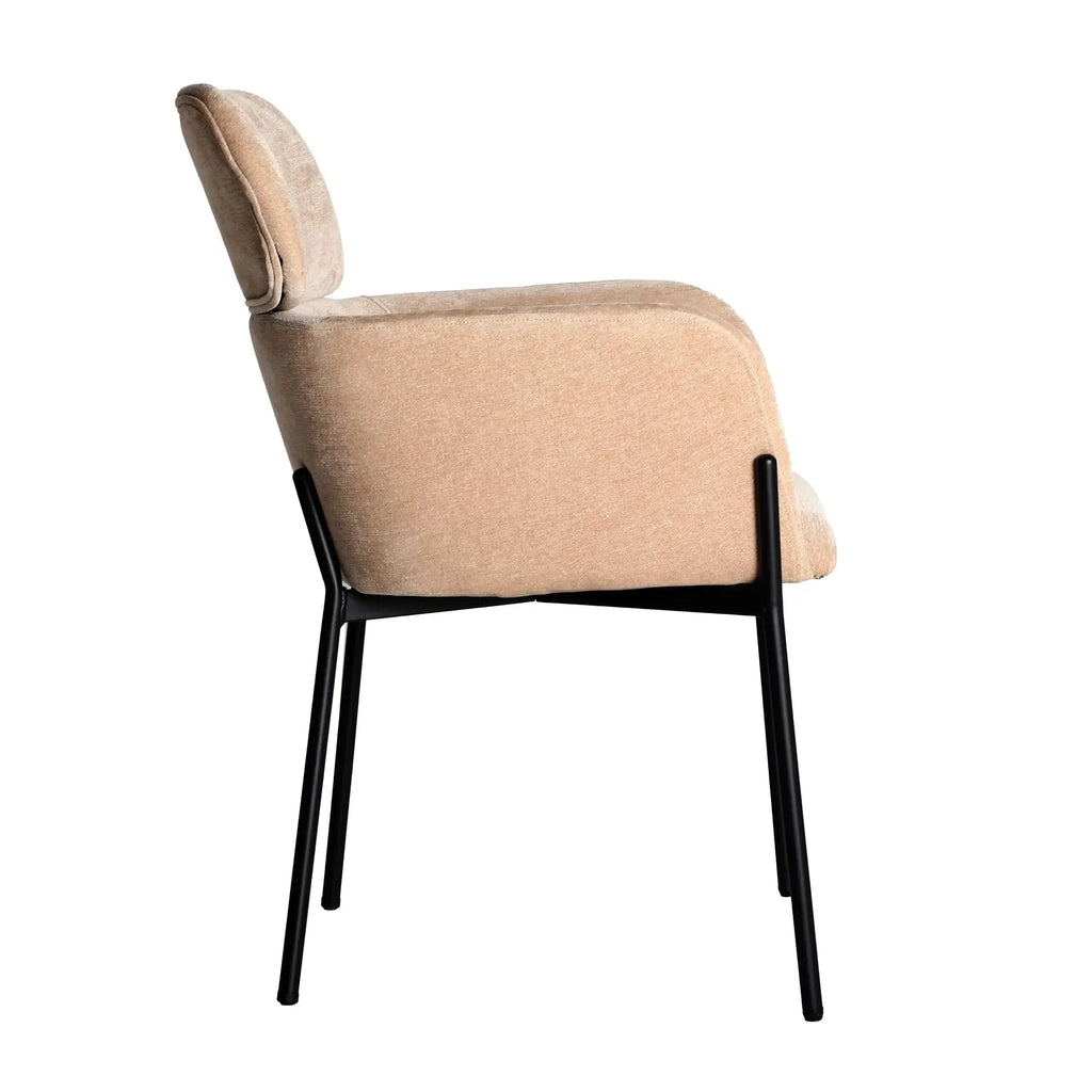 Chaise de Salle à Manger en Tissu Beige CRESSE - 48 x 48 cm KODU